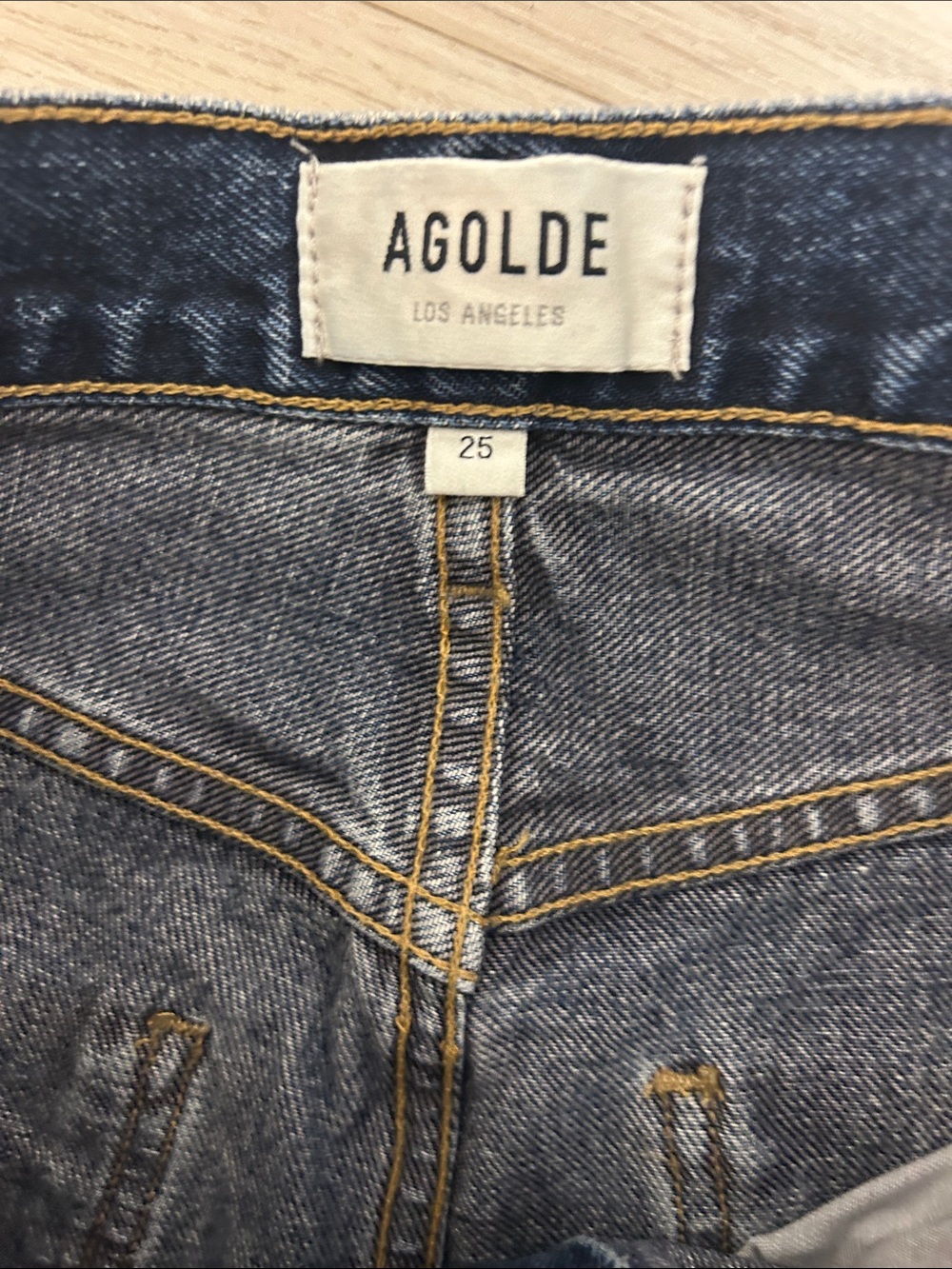 Agolde Straight Leg Dark Wash Jeans - Picture 4 of 7